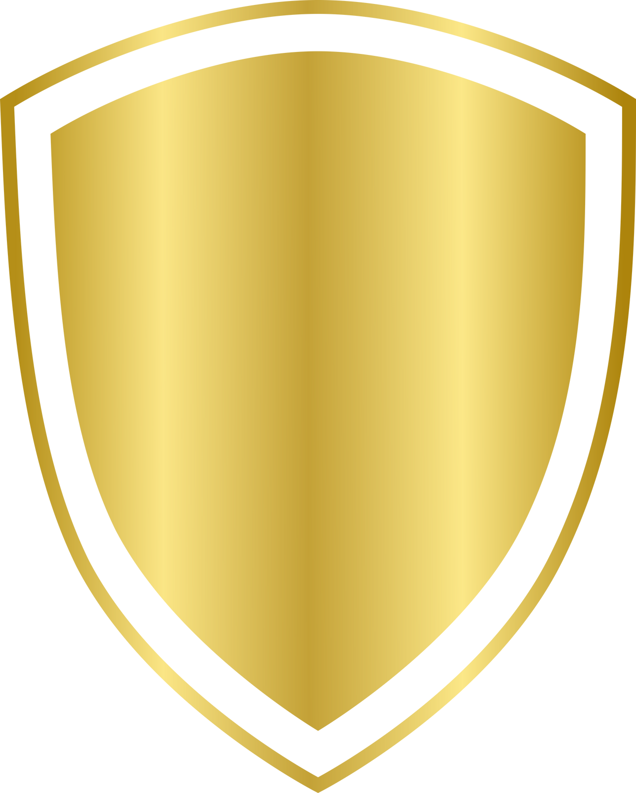 Gold Shield Icon. Blank Golden Shield