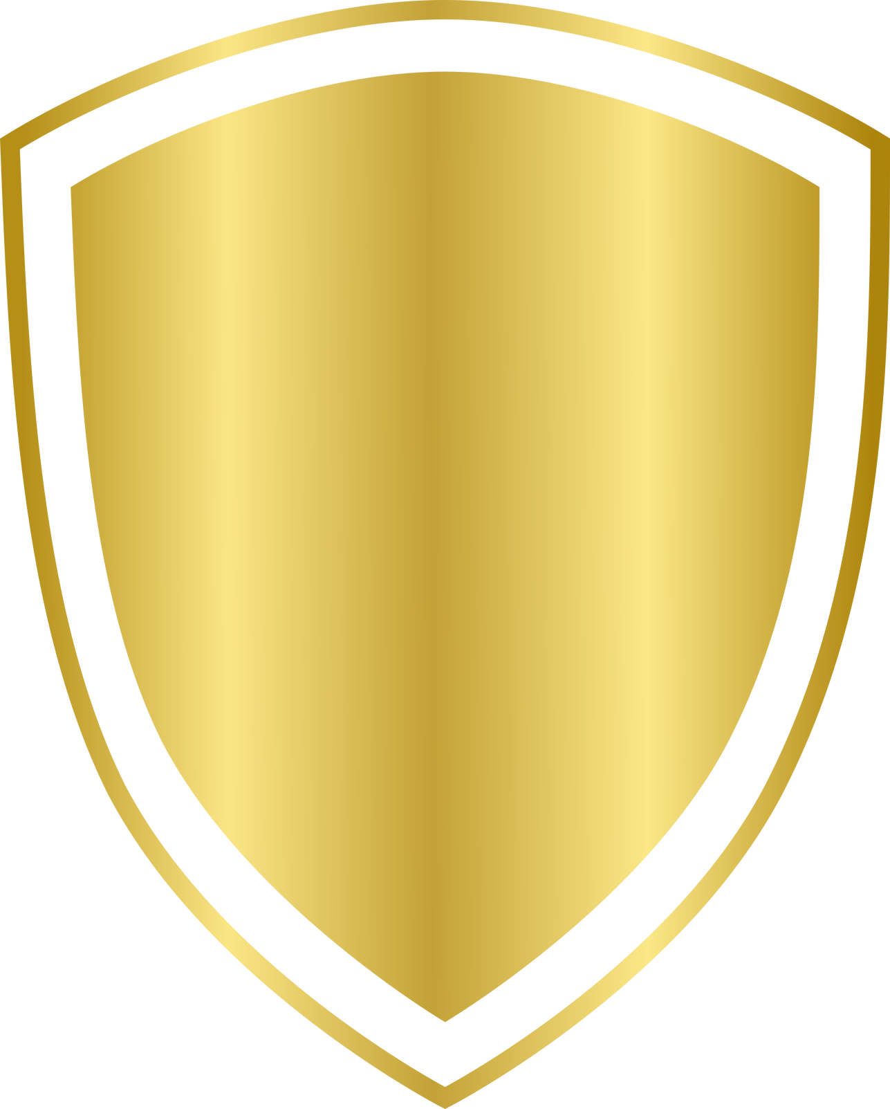 Gold Shield Icon. Blank Golden Shield